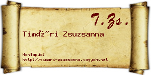 Timári Zsuzsanna névjegykártya